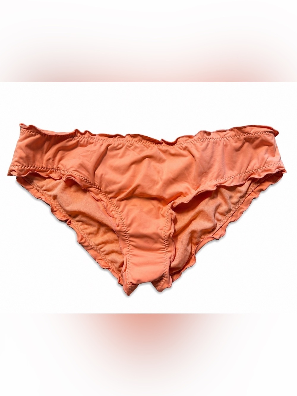 Hobie Peach Ruffle Bikini Bottoms Ruched Back Size S NWT